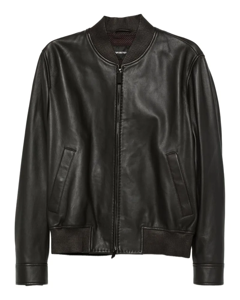 Emporio Armani Lederjacke Brown