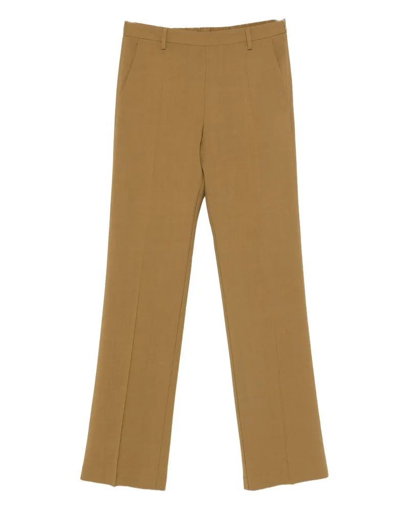 forte_forte Woll Viskose Twill reguläre Taillenhose 