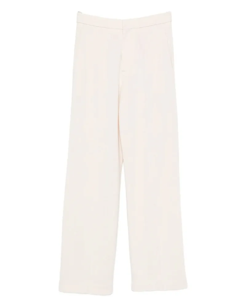 forte_forte Woll Viskose Twill reguläre Taillenhose 