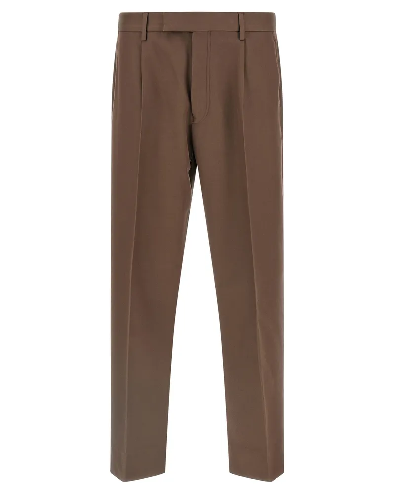 Ermenegildo Zegna Woll-Baumwoll-Hose Brown