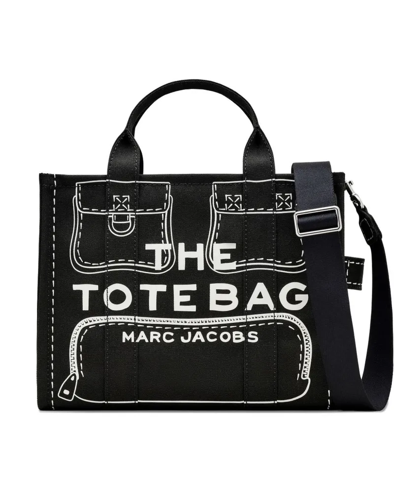 Marc Jacobs Die mittlere Tasche Baumwolltasche Black
