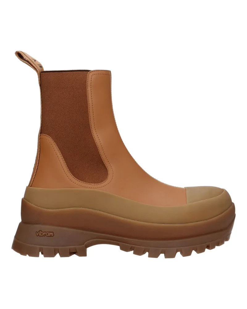 Stella McCartney Frauen 's Vibram -Knöchelstiefel Öko -brauner Leder/Keks -