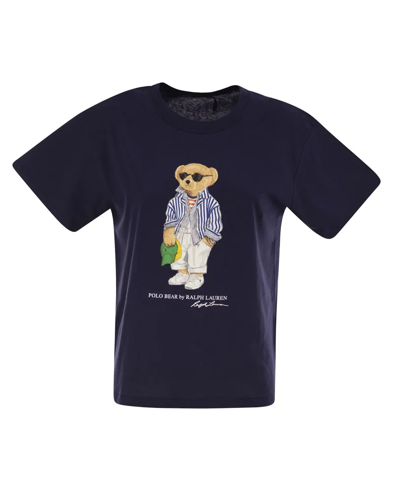 Ralph Lauren Polo Bear T -Shirt im Baumwolltrikot Navy