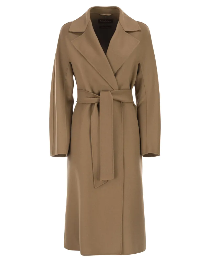 Max Mara Mstcles Mantel aus Wolle, Kaschmir und Seide Camel