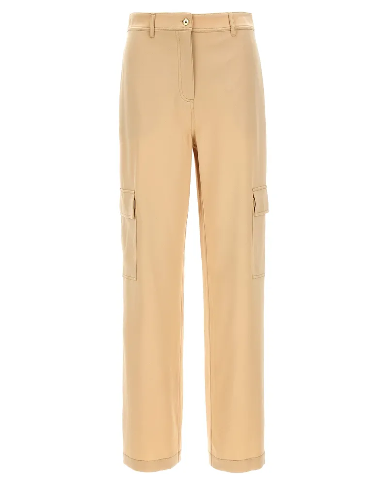 Michael Kors Satin Cargo Hosen Beige