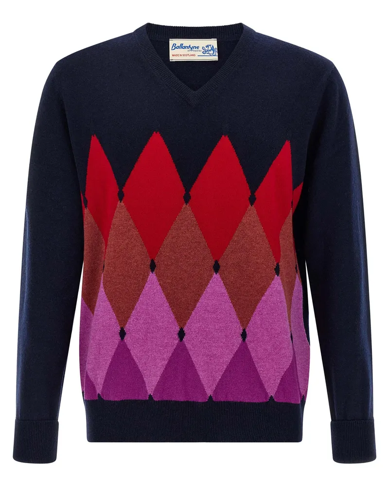 Ballantyne Argyle -Musterpullover Blue