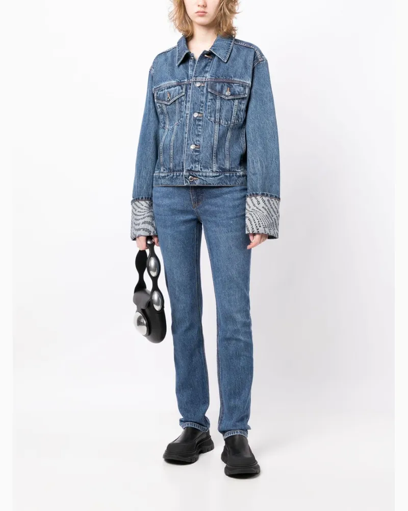 Alexander Wang Logo Wave Trucker Jacke 
