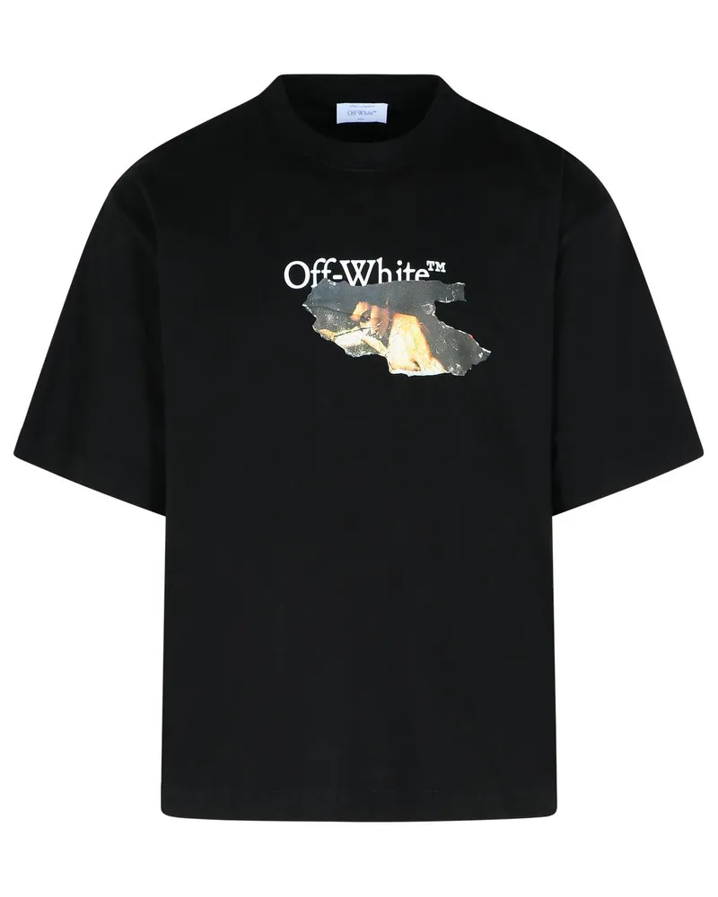OFF-WHITE Paint Arrow' schwarzes Baumwoll -T -Shirt Black