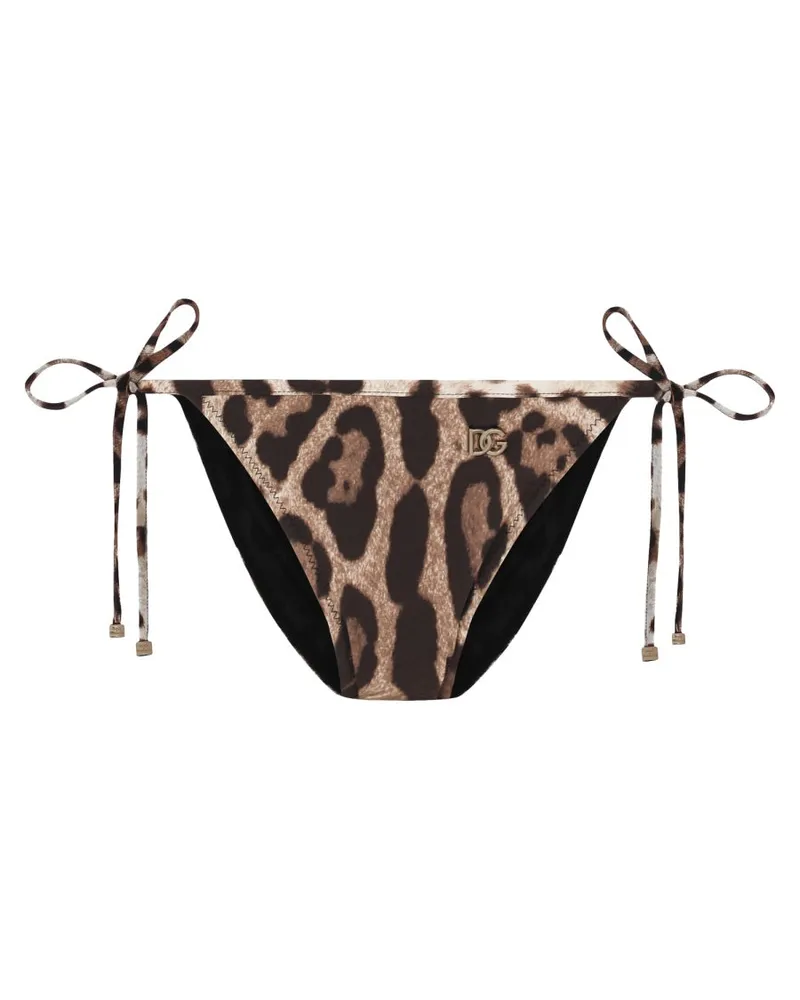 Dolce & Gabbana Animal Print Bikini Slips Animalier