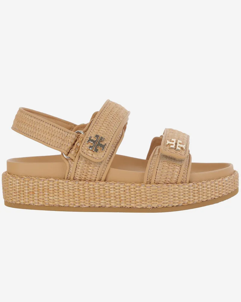 Tory Burch Kira Raffia Sandalen Natural