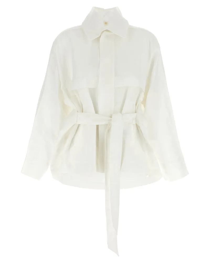 Issey Miyake Hempen' Jacke White