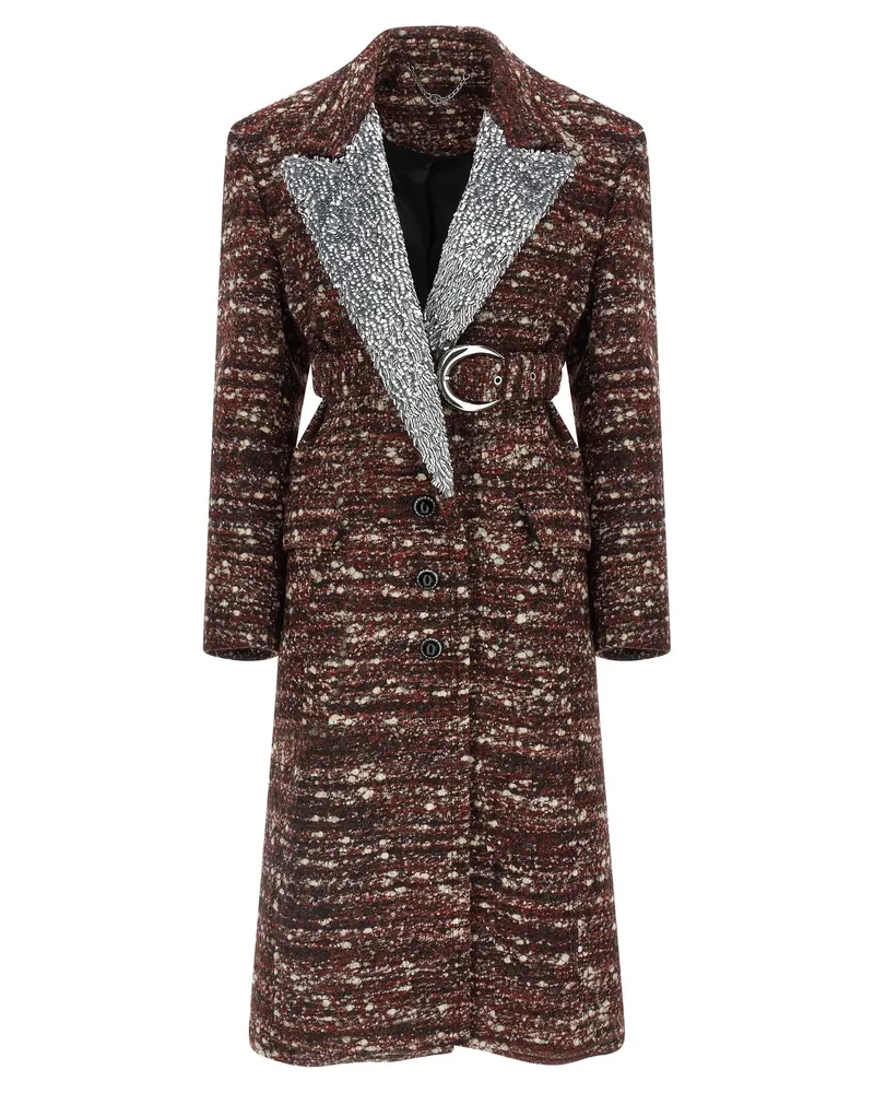 Paco Rabanne Bouclé Wollmantel Multicolor