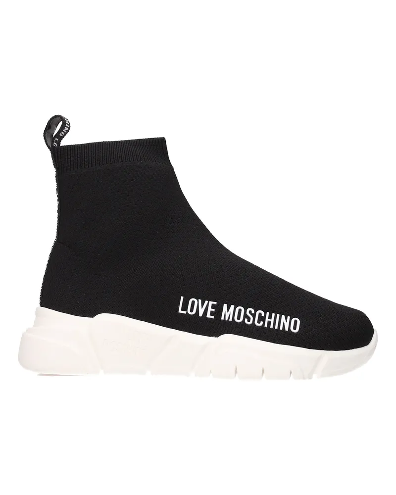 Moschino Damens Stoffsneaker Schwarz/Weiß -