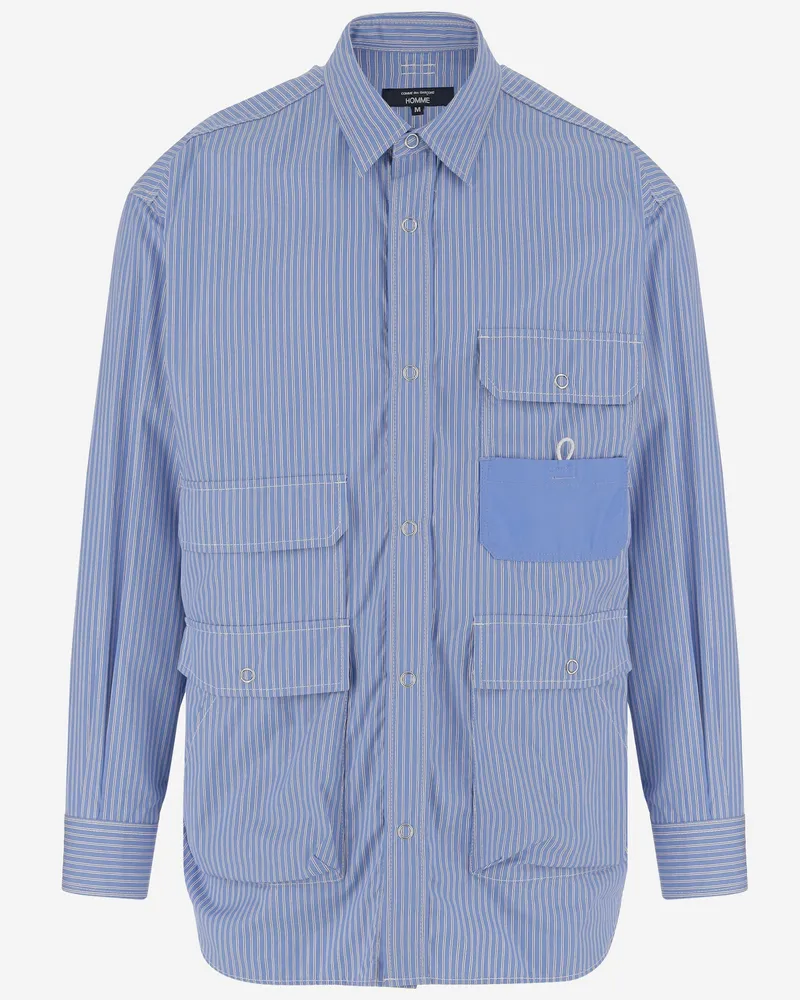 Comme des Garçons Comme des Garcons Baumwollhemd mit gestreiftem Muster Clear