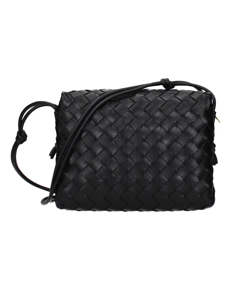 Bottega Veneta Damens Umhängetaschen aus schwarzem Leder -
