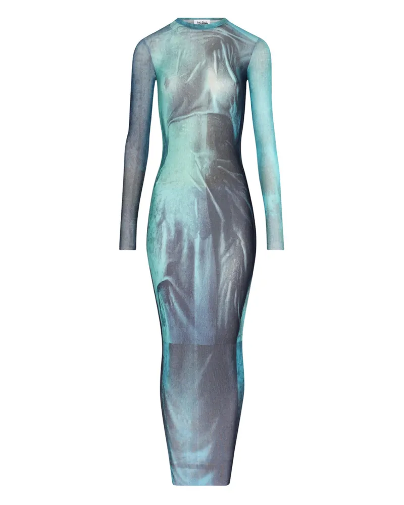 Jean Paul Gaultier Frauen "s Langes blaues Kleid 5557