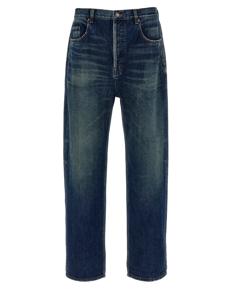 Saint Laurent Jeans mit hoher Taille Blue