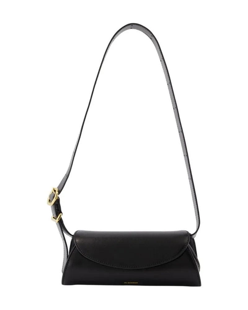 Jil Sander Cannolo Mini -Geldbörse Jil Schleifer Leder schwarz Schwarz