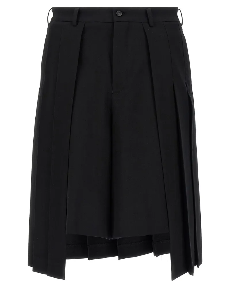 Comme des Garçons plissierte Bermuda -Shorts Black