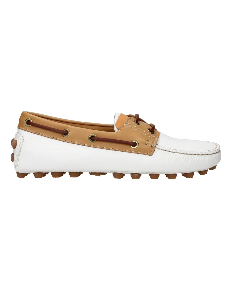 TOD'S Gommino Loafers Damen Öko-Leder Weiß/Beige -