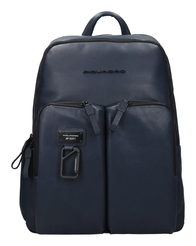 Piquadro Herrens Rucksäcke und Taschen aus blauem/marineblauem Leder -