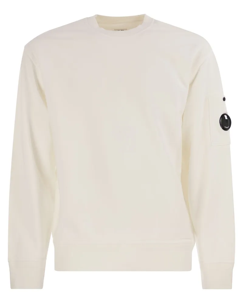 C.P. Company Cotton Sweatshirt mit Objektiv White