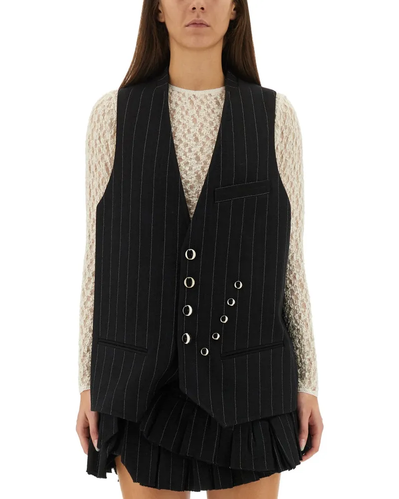 Isabel Marant Nadelstreifenweste Black