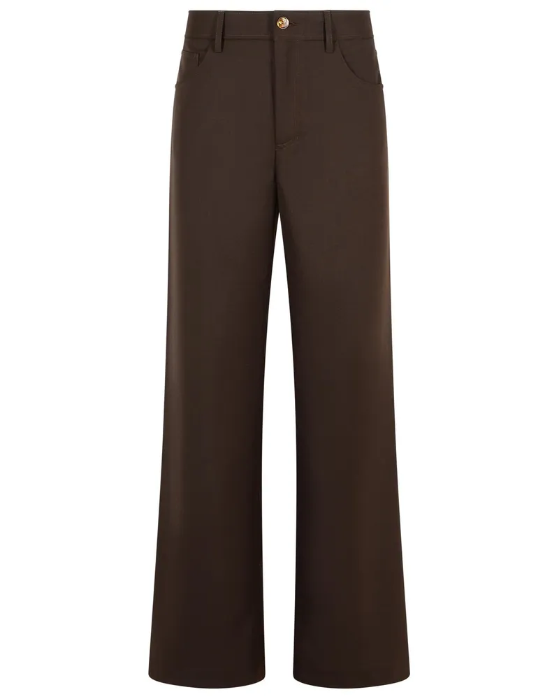 Séfr Jiro' braune Wolle Mischhose Brown
