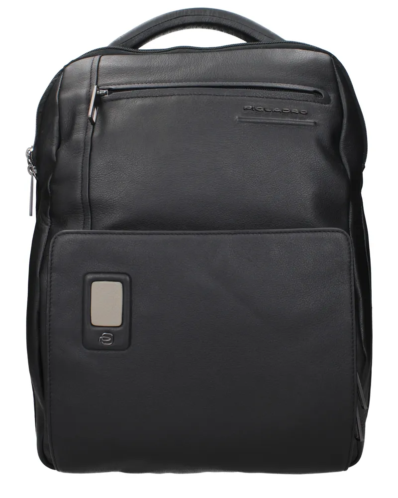 Piquadro Herrens Rucksäcke und Gürteltaschen aus Leder in Schwarz -
