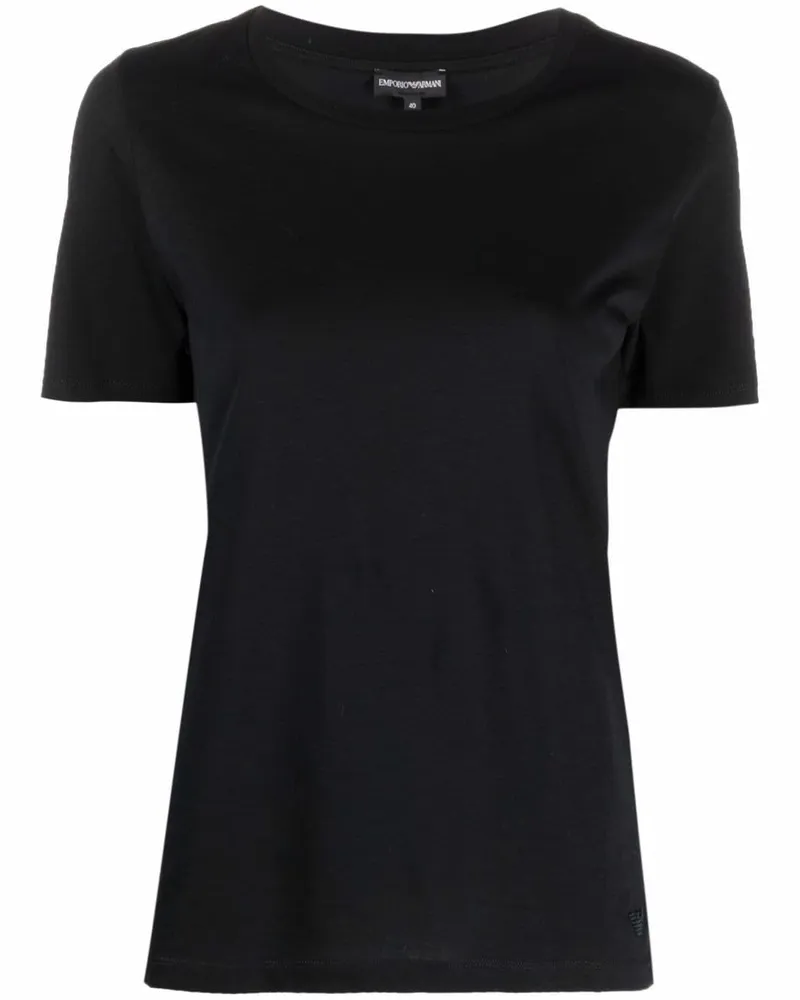 Emporio Armani Logo Baumwoll -T -Shirt Black