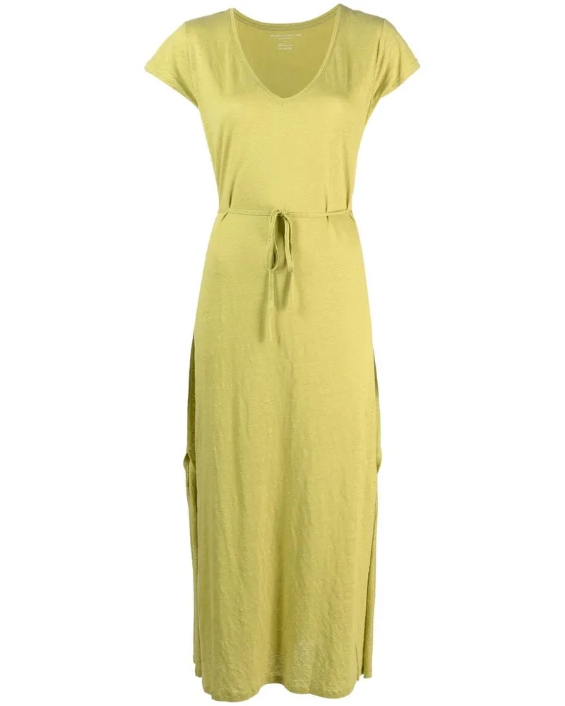 Majestic Majestätisches Leinenmischung langes Kleid Green
