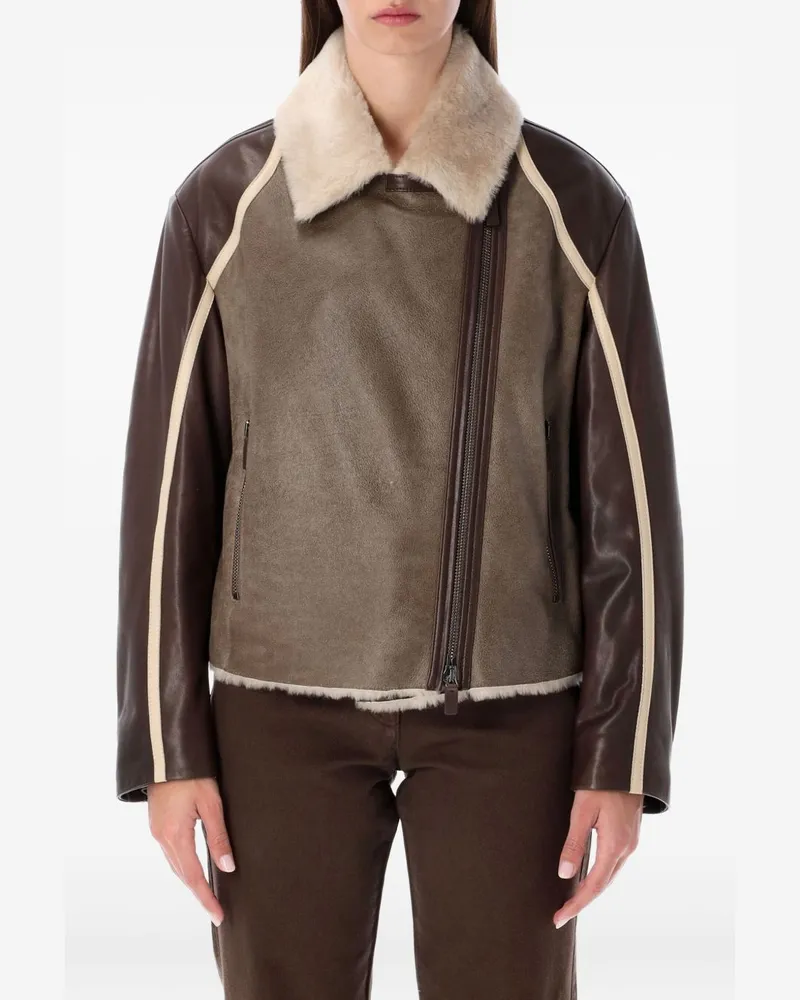 Emporio Armani Lederjacke Brown