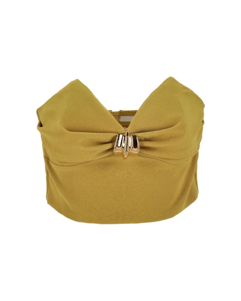 Elisabetta Franchi Top mit Jewel Decoration Yellow