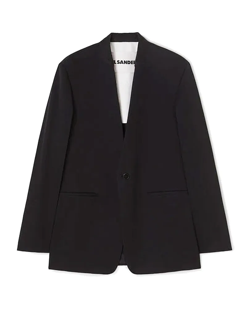 Jil Sander maßgeschneiderte Wolljacke Black