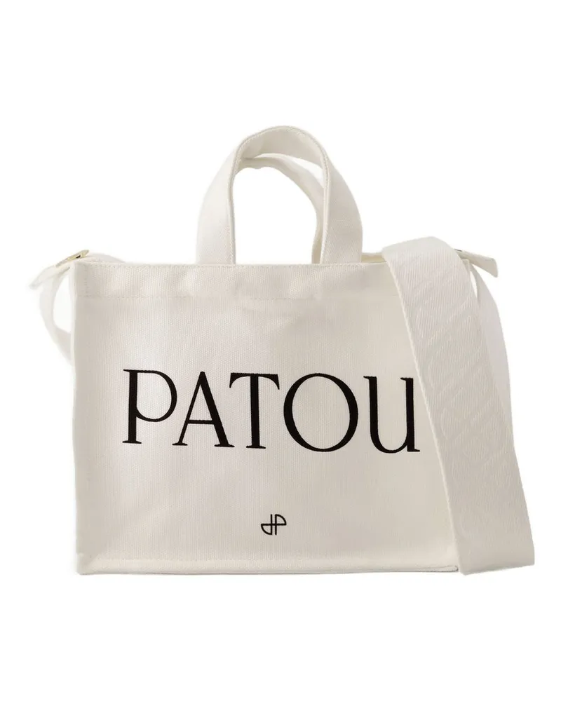 Patou kleiner Einkaufstasche Patou -Baumwollcreme Beige