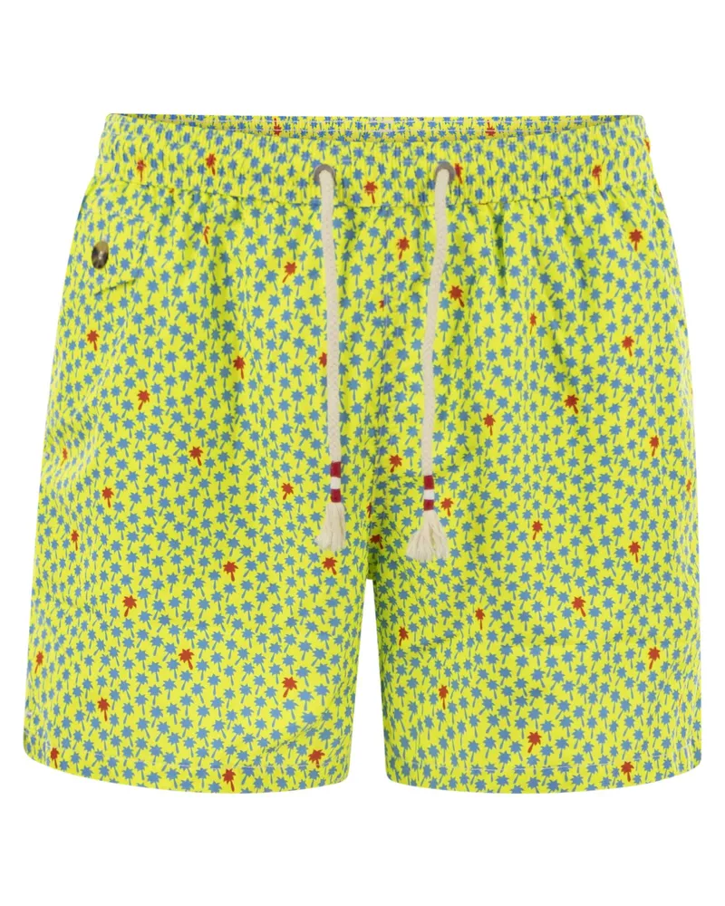 MC2 Saint Barth Leichtes Stoffschwimmkostüm mit Druck Yellow