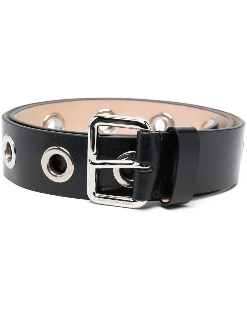 Alexander McQueen Alexander MC Queen Ösen Ledergürtel Black