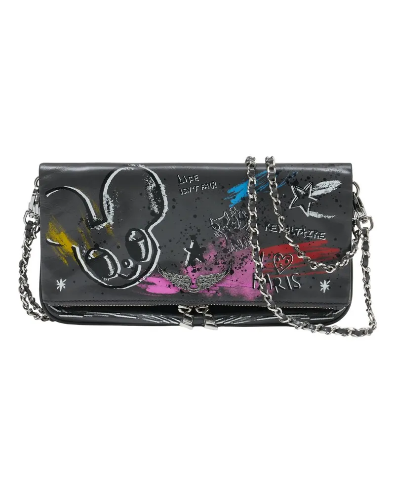 Zadig & Voltaire Rock Humberto Umhängetasche  Leder Mehrfarbig Mehrfarbig