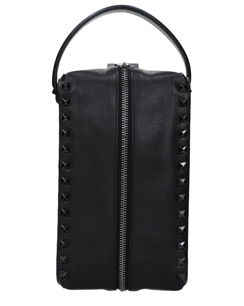Valentino Garavani Rockstud Herrens Pochette aus schwarzem Leder -