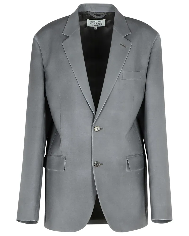 Maison Margiela Grey Mohair Blend Blazer Grey