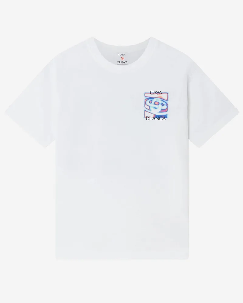 Casablanca Paris Baumwoll-T-Shirt mit Logo White