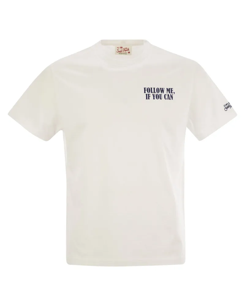 MC2 Saint Barth T -Shirt mit Druck auf Brust und Rücken White