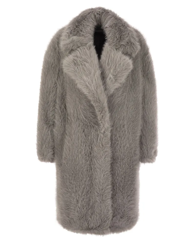 SPORTMAX Manico -Mantel im Kunstpelz Grey