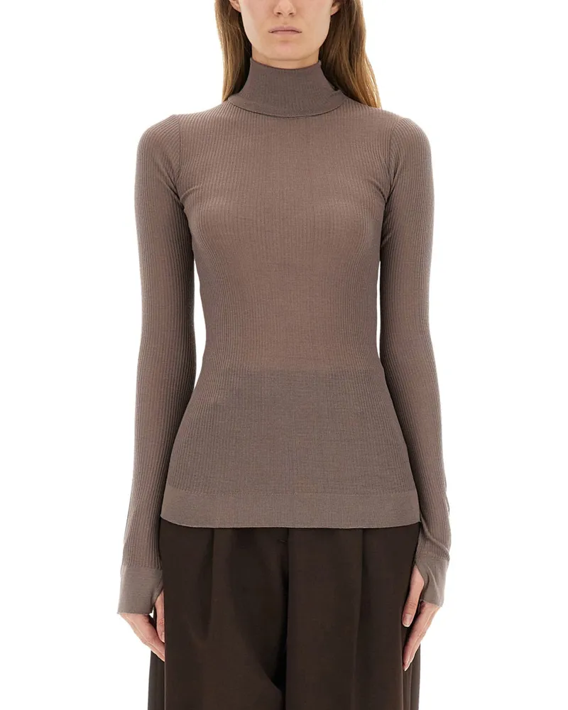 Christophe Lemaire Rollkragenpullover Top Brown