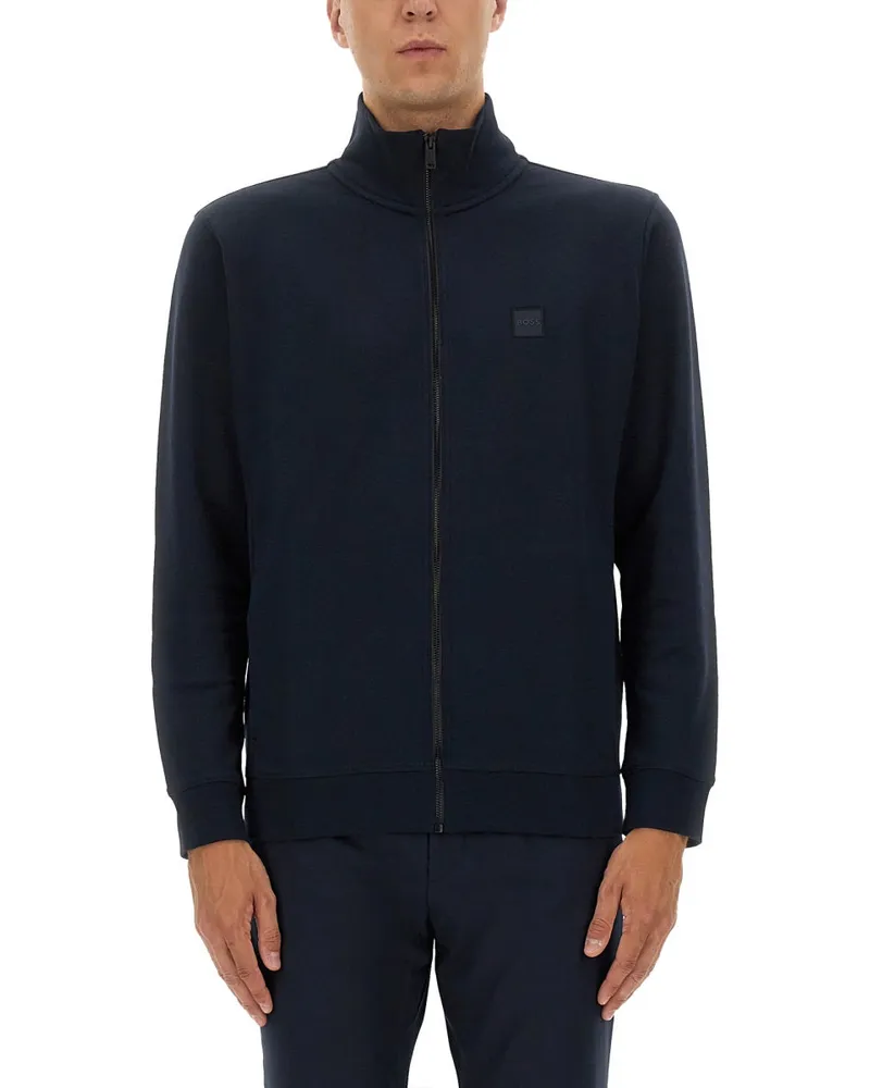 HUGO BOSS Zip Sweatshirt Blue