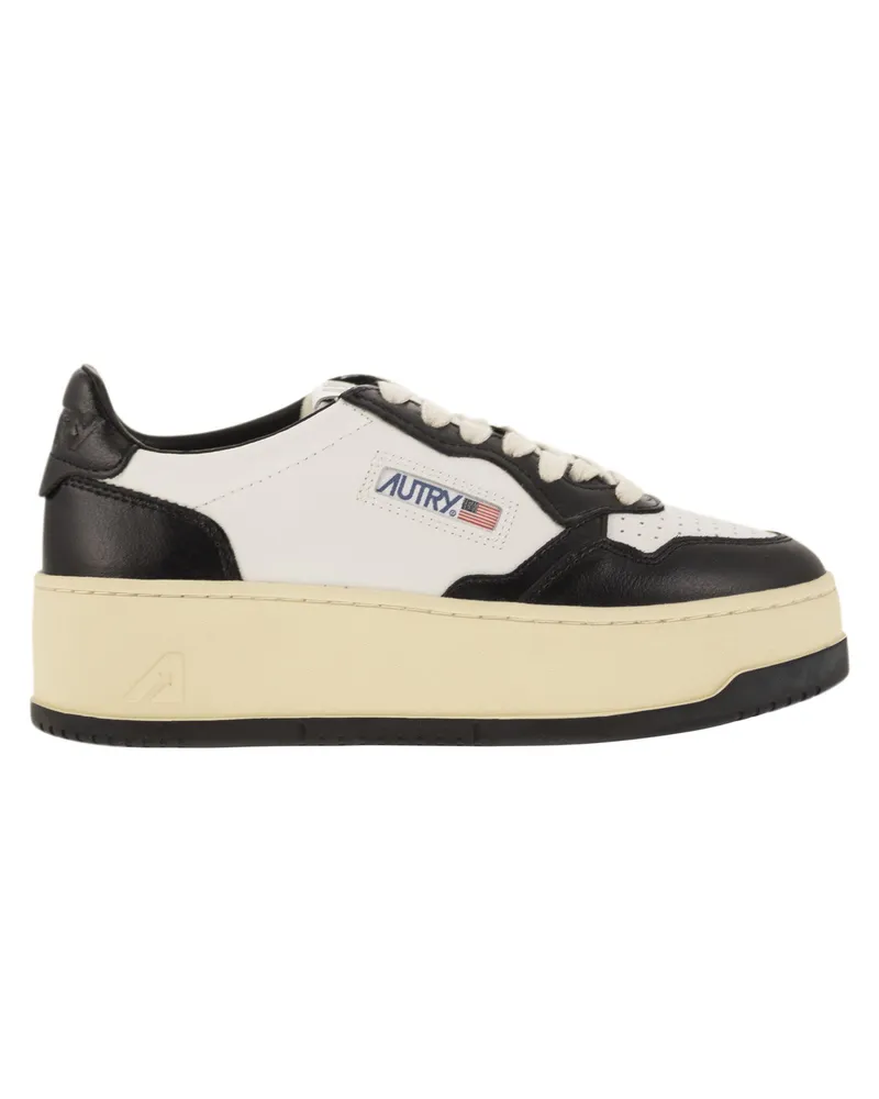 AUTRY Medalist Platform Leder Trainer White