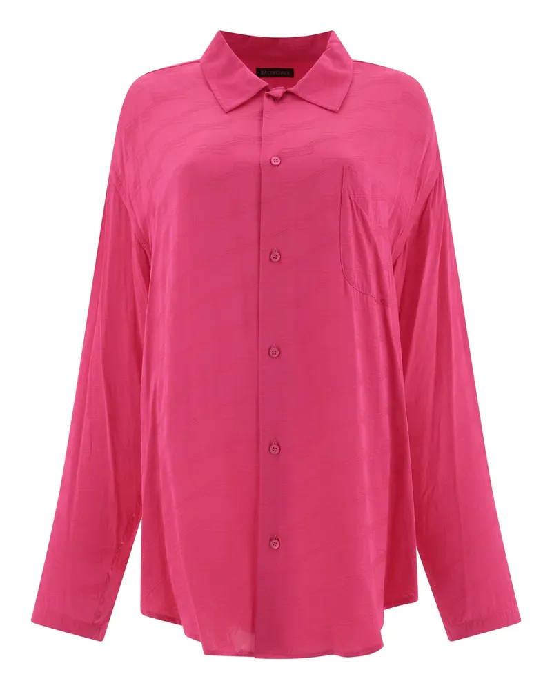 Balenciaga Hemd mit Jacquard -Logo Fuchsie