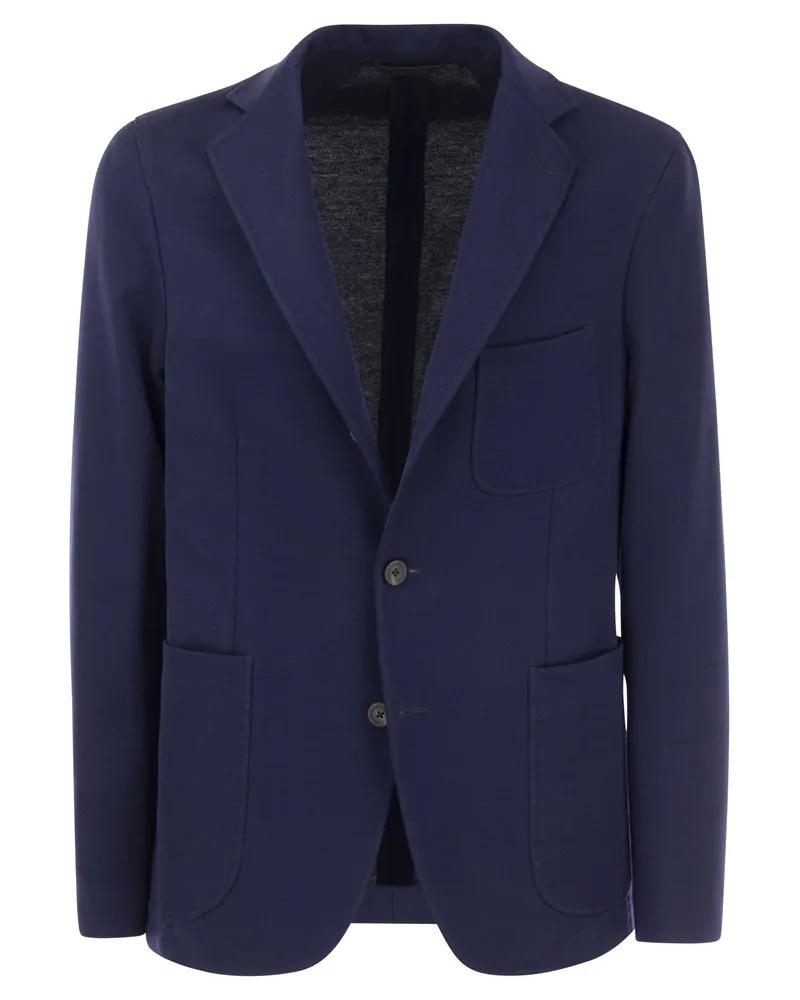Peserico Single Breasted Blazer in Baumwollmischung Blau