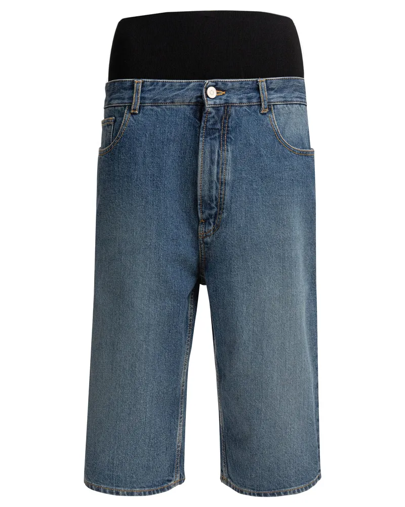 Alaïa Bermudashorts mit Strickgürtel Blue