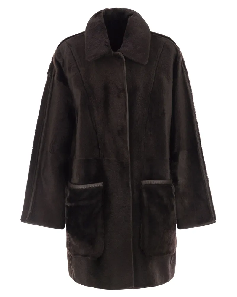 Max Mara Pyrenees Reversible Hemdjacke Dark